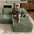 thumbnail image 4 of Wiilayok 103" Cloud Sectional Couch with L-Shape Chaise,Modern Modular Sofa with Deep Seat, Comfy Boneless Upholstered Couches for Living Room Bedroom,Olive Green (Plush Corduroy Fabric), 4 of 7