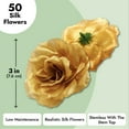 thumbnail image 5 of Bright Creations Gold Flowers Artificial Roses - 50-Pack, 3 in, Stemless Silk Rose Heads for Home & Wedding Decor & Faux Bouquets & Floral Accents, 5 of 10