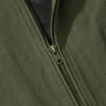 thumbnail image 4 of HOOMEUMY Mens Fleece Lined Jacket Retro Solid Coat Turndown Collar Jacket Padded Design Casual Workout Long Sleeve Clothes Fashion 2025 Trendy Army Green L, 4 of 5