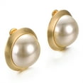 thumbnail image 5 of Yoursfs Clip On Earrings For Women Faux Ivory Pearl Earring Round Gold Plated Non Pierced Ears Wedding Jewelry, 5 of 6