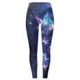 thumbnail image 4 of Bibifish Women's Yoga Pants Galaxy Butterfly Yoga Pants Butterfly Print Elastic Waist Lightweight Sports Outdoor Walking Funny Leggings, 4 of 5