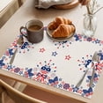 thumbnail image 3 of Independence Day Placemats Set of 8, American Flag Farmhouse Vintage Linen Non-Slip Place Mats Washable Table Mats for Kitchen Dining Table Decorations Indoor/Outdoor, 3 of 9