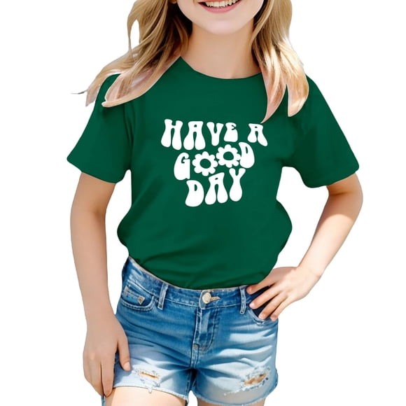 HIPYLO Teen Graphic Tees Girls Juniors Tops Under Shirts for Girls Red T Shirt Girls Blouse 3-6 Months Baby Girl Clothes Baby Clothes for 3-6 Clothes
