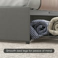 thumbnail image 6 of Oneinmil Queen Size Bed Frame, Upholstered Platform with 4 Storage Drawers and with 20 Color Led Headboard, Dark Gray, 6 of 9