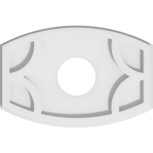Ekena Millwork CMP12X8KY-03000 3 in. ID x 6.5 in. Rectangle Kailey Architectural Grade PVC Contemporary Ceiling Medallion