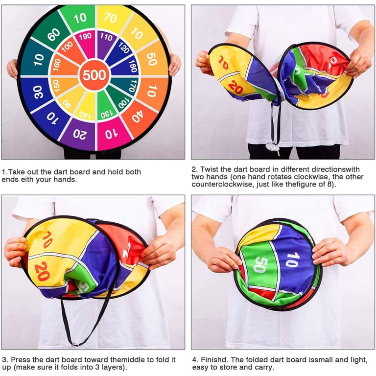 Rirool Kids Dartboard Set, 28.3 Inch Hook and Loop Target photo 2