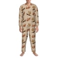 thumbnail image 3 of Sikiie Cartoon Squirrel Mens Pajama Set, Soft Warm Long Sleeve Sleepwear, Cozy Button-Down Pjs for Men-Small, 3 of 7