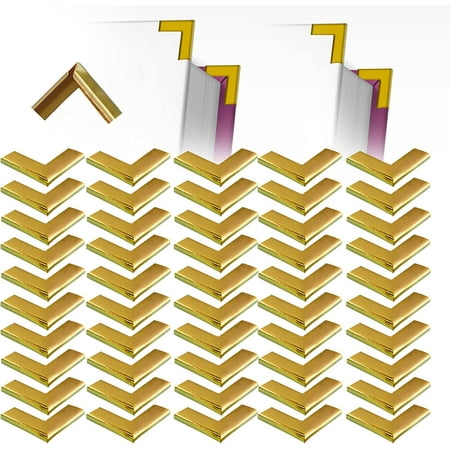 50 Pack Brass Corners- Protect Corners and Decorate Your Book, for Scrapbook, Notebook, Photobook and More