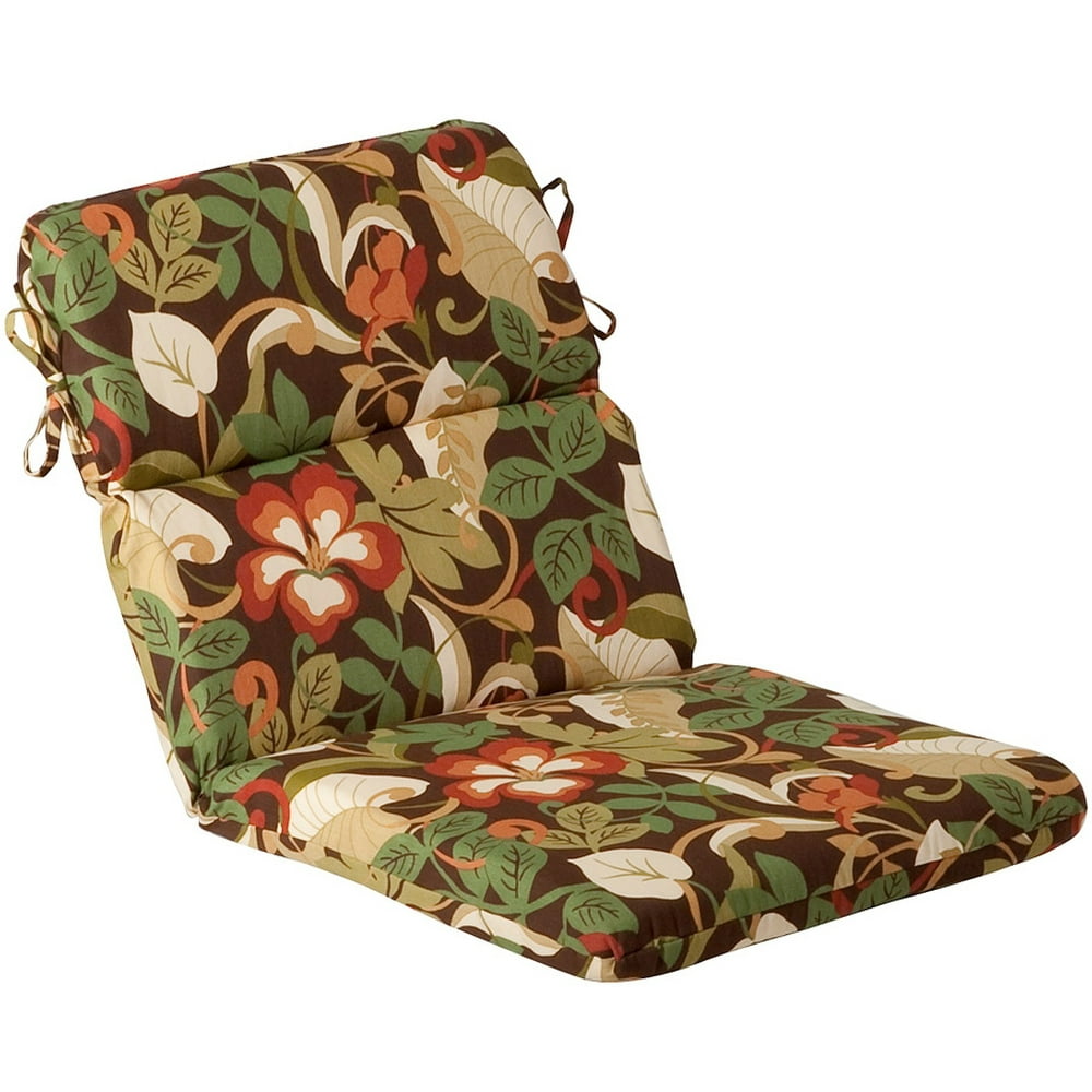 pillow perfect 21" x 40.5" floral high back outdoor patio chair cushion