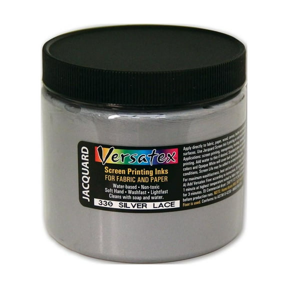 Jacquard Versatex Screen Printing Ink, 16 oz., Silver Lace