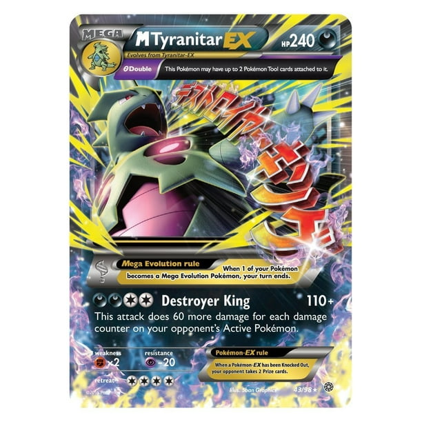 pokemon tcg mega tyranitar ex premium collection card game - Encased in a durable acrylic holder to highlight the vibrant artwork of this fan M Tyranitar EX 2015 Pokemon