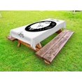 thumbnail image 1 of Zodiac Aries Outdoor Tablecloth, Big Black Dot with Cute Fluffy Ram and Artful Tribal Motifs Funny Design, Decorative Washable Fabric Picnic Table Cloth, 58 X 84 Inches,Black and White, by Ambesonne, 1 of 2