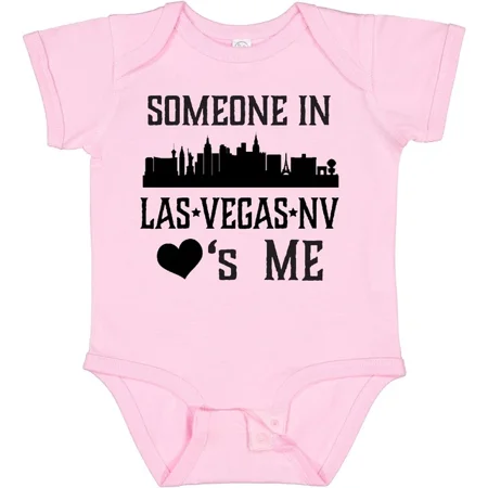 Baby Bodysuit BELLA CANVAS Las Vegas Nevada Someone Loves Me Skyline Baby Bodysuit Nv Apparel Hws