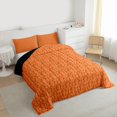 thumbnail image 3 of Feelyou Adult Boho Snake Full Size Comforter Sets, Orange Damask Flower Bedding Sets, 3pcs, 3 of 8
