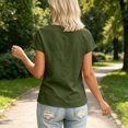 thumbnail image 6 of FchengtaiS Women's Short Sleeve Business Casual Shirts Elegant Knot Neckline Tops Summer Cotton Linen Blouse, 6 of 7