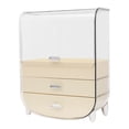 thumbnail image 2 of Rectangular Makeup White Organizer Large Makeup Organizer Cosmetics Skincare with Lid and Drawers, 2 of 15