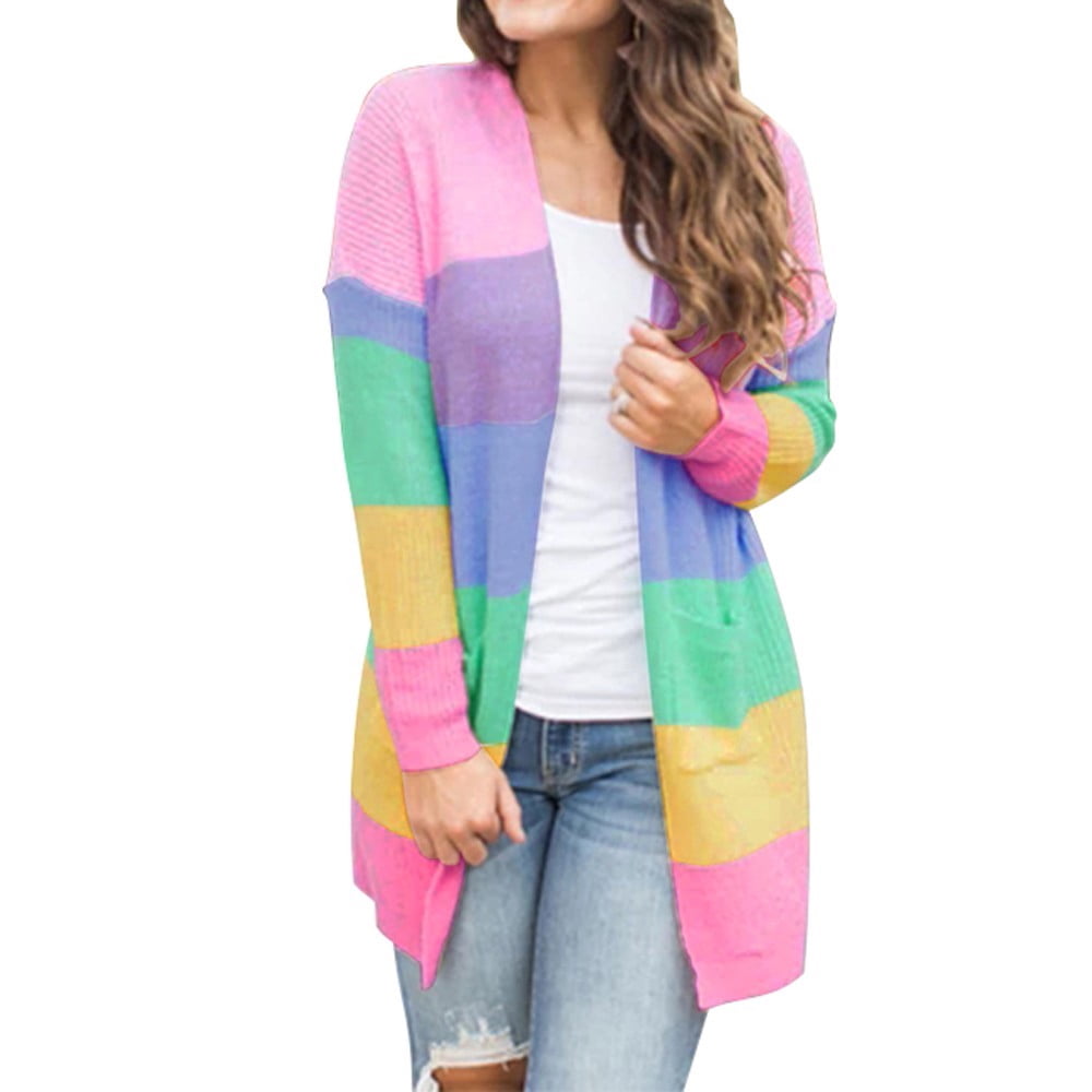 rainbow cardigan ladies