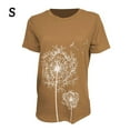 thumbnail image 1 of Becaristey T-shirts à Col Rond pour Femmes Manches Courtes Style Simple T-shirts Imprimé Floral Vêtements Accessoire de Mode Tenue Quotidienne Kaki P, 1 of 6