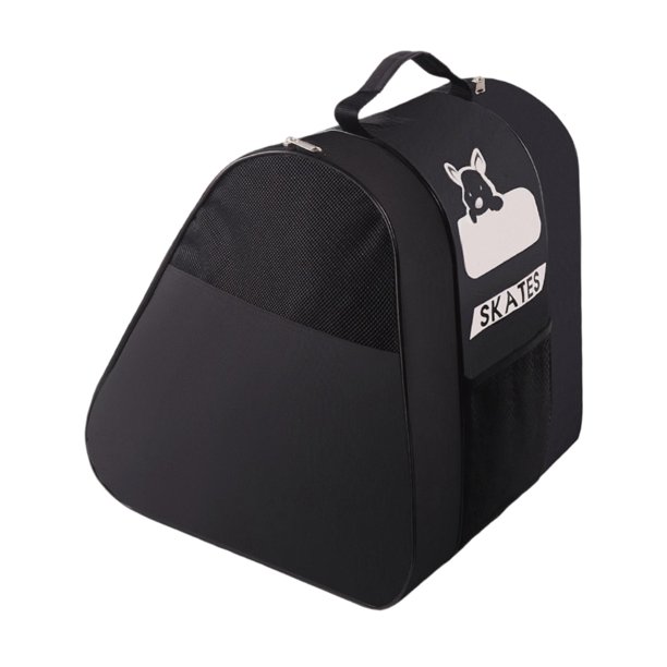 Bolsa para patines de ruedas, fácil de transportar, impermeable, para niños, organizada y de gran capacidad. Negro