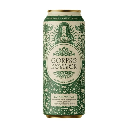 Corpse Reviver Botanical Electrolyte Hydration Drink – Sparkling Water, Non-Alcoholic, 16 fl oz Cans, Single