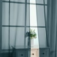 thumbnail image 5 of OVZME Sheer Curtains Extra Long 96 inch 2 Pcs, Casual Style Airy & Breathable with Amount Light Sheer Panels for Patio/Glass Door, Total 84 inch Width, Each W42" x L96", Dusty Blue, 5 of 5