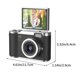 thumbnail image 3 of Cámara de selfies con pantalla giratoria de 2.4 pulgadas, enfoque automático, alta definición 1080P, cámara de belleza para selfies, cámara digital de estudiantes con pantalla giratoria - negro, 3 of 6
