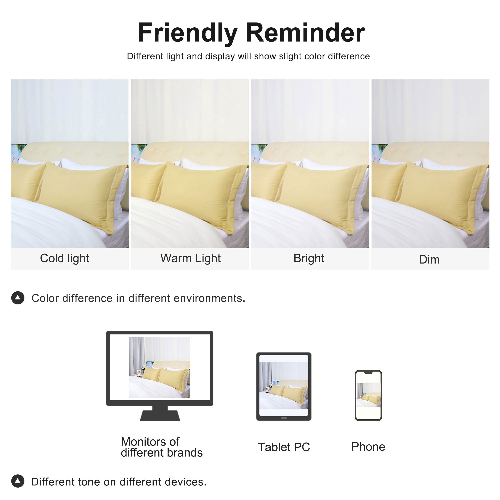 Unique Bargains Pillowcases Soft Microfiber Pillow Shams Set of 2 Standard Gold