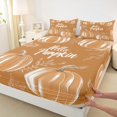 thumbnail image 3 of Manfei Hello Pumpkin Twin Sheet Sets,Autumn Fall Twin Fitted Sheet,Orange White Flat Sheet For Child,Ultra Soft Home Decor,3-Piece, 3 of 7