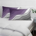 thumbnail image 4 of Purple Grey Ombre Pillow Covers 12"x20", Modern Geometric Abstract Aesthetics Cream Soft Brushed Microfiber Breathable Throw Pillow Covers, Pillowcase with Zipper for Couch Sofa Bedroom Living Room, 4 of 9