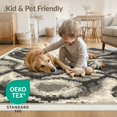 thumbnail image 4 of ODIKA 2'x3' Washable Throw Rug Grey Under Faded Asymmetrical Arrangement Subtle Details Abstract for Hallway, Study Room, Non-Slip Low Profile, Flatwoven, 4 of 7