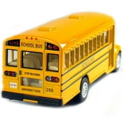 Yellow School Bus with Pull-Back Action Diecast Toy Model 5 Long
