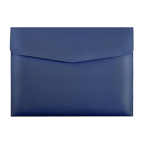 Thickened A4 Leather Document Folder with Button Closure