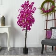thumbnail image 3 of 6" Artificial Bougainvillea Artificial Tree in Plastic Pot, by Nearly Natural, 3 of 4