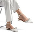 thumbnail image 6 of Dream Pairs Women’s Pointed-Toe Flats – Rhinestone Bow Dress Shoes with Ankle Strap, 6 of 7