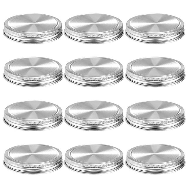 Reusable Mason Jar Lids Wide Mouth Leak-Proof Seal Lid for Canning Jars Silver