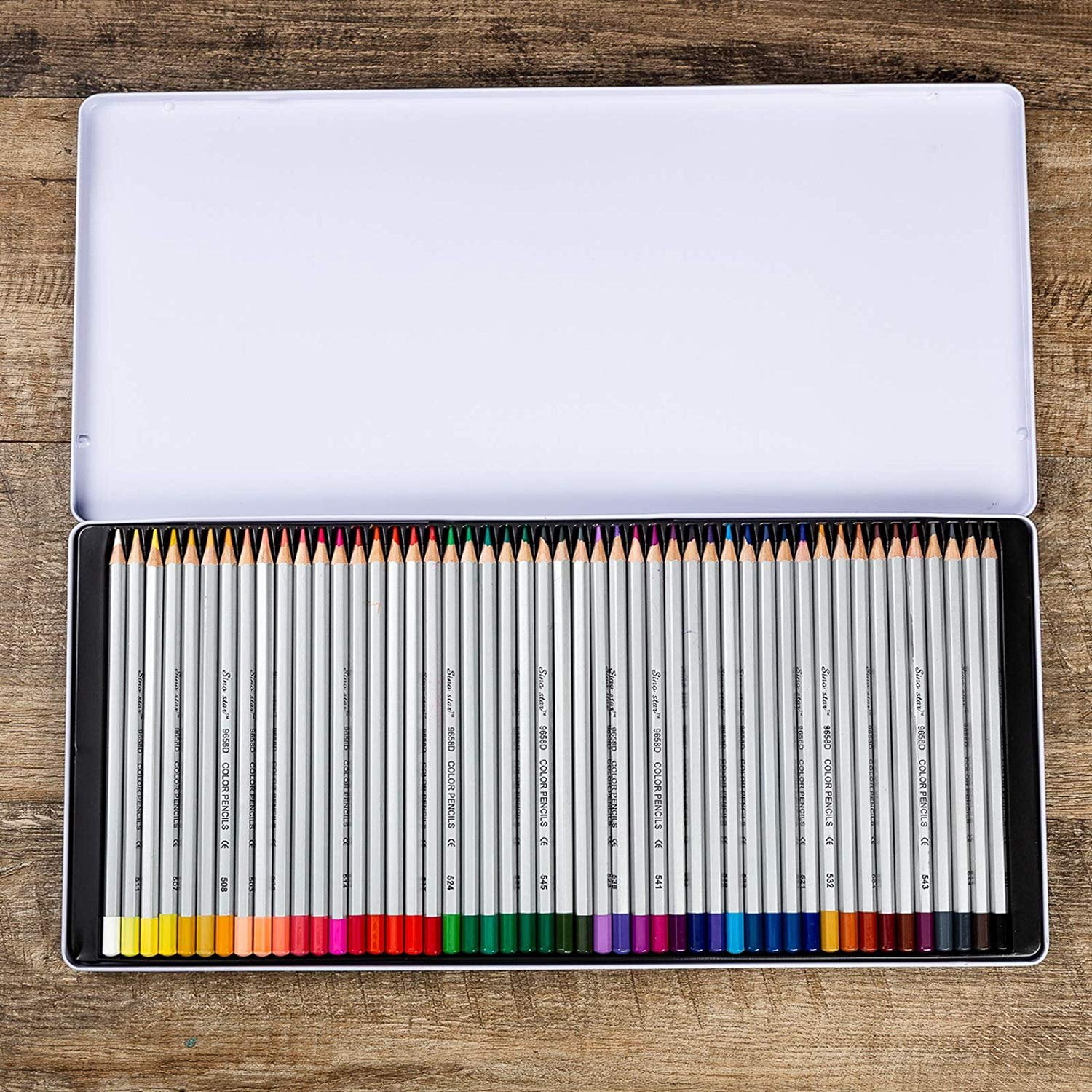Asian Home SINO Star Colored Pencils for Artists of All Levels, Drawing, Sketching, Coloring, Firm Grip, Vibrant Colors, 48 Count