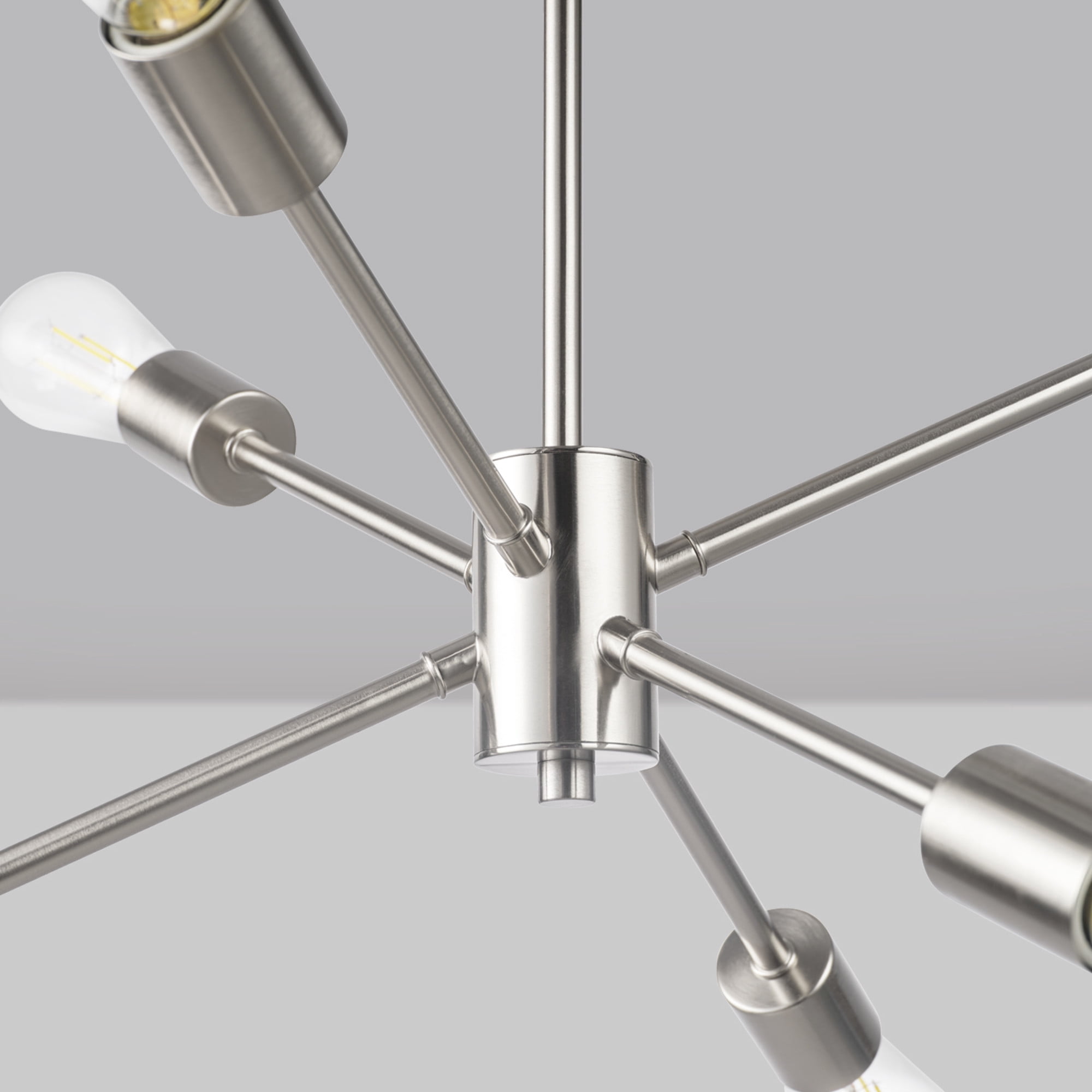 Better Homes & Gardens 6 Lights Semi-Flush Mount, Satin Nickel, Bulb Not Included