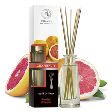 Reed Diffuser Grapefruit 3.4 Fl Oz - Room Diffuser with Grapefruit Essential Oil - Home Fragrance - Aromatherapy Air Freshener - Oil Diffuser - Scented Diffuser - Grapefruit Aroma 100ml