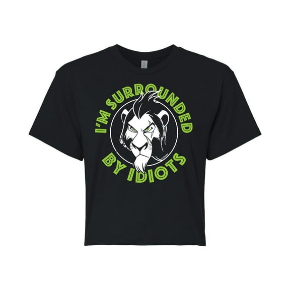The Lion King - Scar Surrounded By Idiots - Juniors Cropped Pullover Hoodie