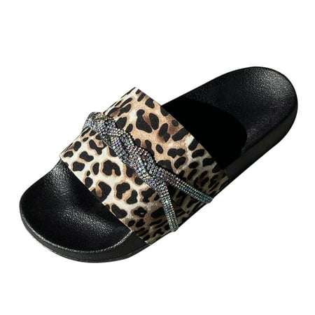 

Qufokar Snow Boot for Women Women S Fluff Yeah Slide Slipper Print Bottom Fashion Summer Women Shoes Beach Leopard Spring Slippers Size Rhinestones Large Flat And Women S Slipper