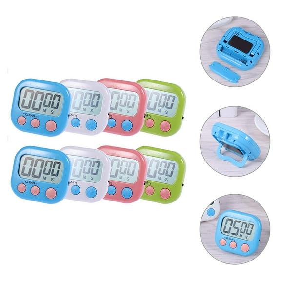 WHAMVOX 8pcs Magnetic Digital Timer Electronic Countdown Loud Sound No Battery Needed