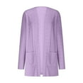 thumbnail image 4 of Women's Fashion Casual Solid Color Pocket Solid Color Cardigan Long Sleeved Coat Fancy Cardigan Womens Dusters And Kimonos Women Cardigan Sweaters for Fall plus Size Swing Cardigan plus Size Sweater, 4 of 5