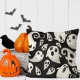 thumbnail image 3 of Halloween Pillow Covers 18x18 Inch Set of 4 Spider Web Ghost Pillowcase Black Stripe Holiday Farmhouse Throw Pillows Indoor Outdoor Couch Cushion Case for Home Sofa Decor, 3 of 6