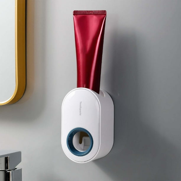 Dispensador automático de pasta de dientes montado en la pared | Manos libres para niños y adultos | Fácil de instalar y limpiar | Se adapta a la mayoría de los tubos de pasta de dientes | Plástico