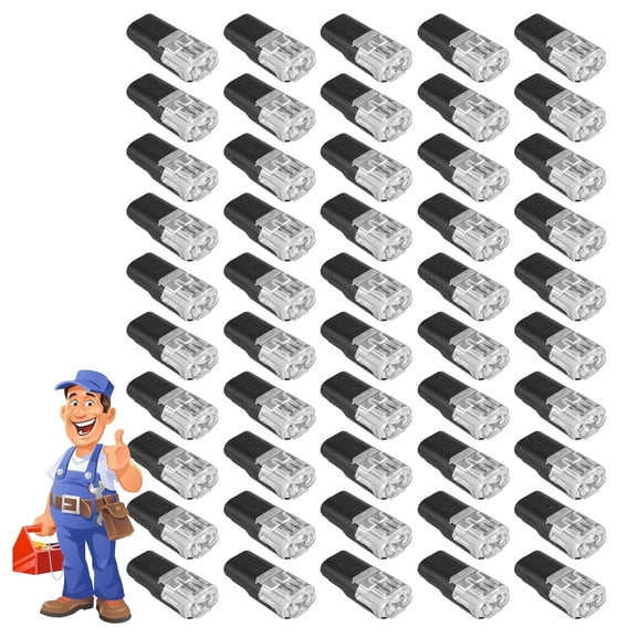 100PCS Double Wire Plug in Connector, Double Wire Plug in Connector with Locking Buckle, Push-In Wire Connectors, Quick Connect Low Voltage Wire Connectors for Repairs