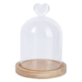 thumbnail image 1 of CIMAXIC Glass Dome Dried Flower Display Glass Cover Preserved Flower Glass Cover DIY Transparent Glass Cover Loving Heart Glass Dome with Wood Base,4.33"X3.35"X6.3", 1 of 4