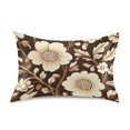 thumbnail image 7 of Yayeee Pillowcase Queen Size Set of 2 Satin Wrinkle Resistant Pillow Case, Brown Floral, 7 of 7