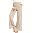 thumbnail image 4 of BODOAO Women's Wide Leg Palazzo Pants 2026 Dressy Casual Lounge Workout Sweatpants High Waisted Loose Trousers for Travel Office Daily Wear Weekend and Vacation Outfits Khaki S, 4 of 9