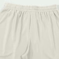 thumbnail image 3 of ROHUUQUE Men Waffle Shorts Drawstring Elastic Waist Straight Leg Solid Summer Bottoms with Pockets Beige, 3 of 8