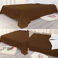 thumbnail image 4 of Flxxie 1800 Count Soft Brushed Microfiber Flat Sheet, Shrinkage, Fade Resistant Bedding Top Sheet, Easy Care, Coffee, Twin, 66"x96" with 4" hem, 4 of 6
